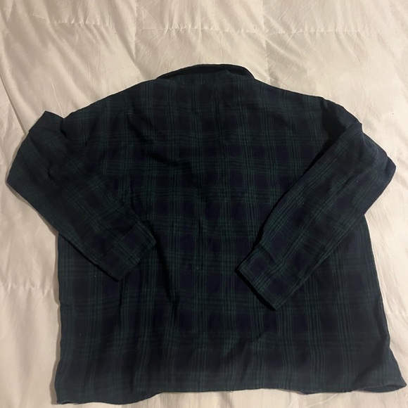 pacsun la hearts flannel green and navy blue small - Picture 3 of 3